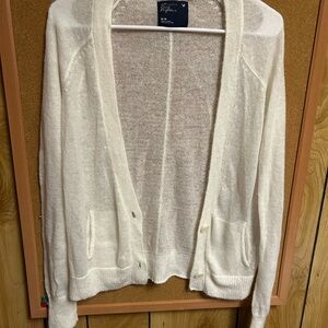 ￼
American Eagle, sheer white cardigan
